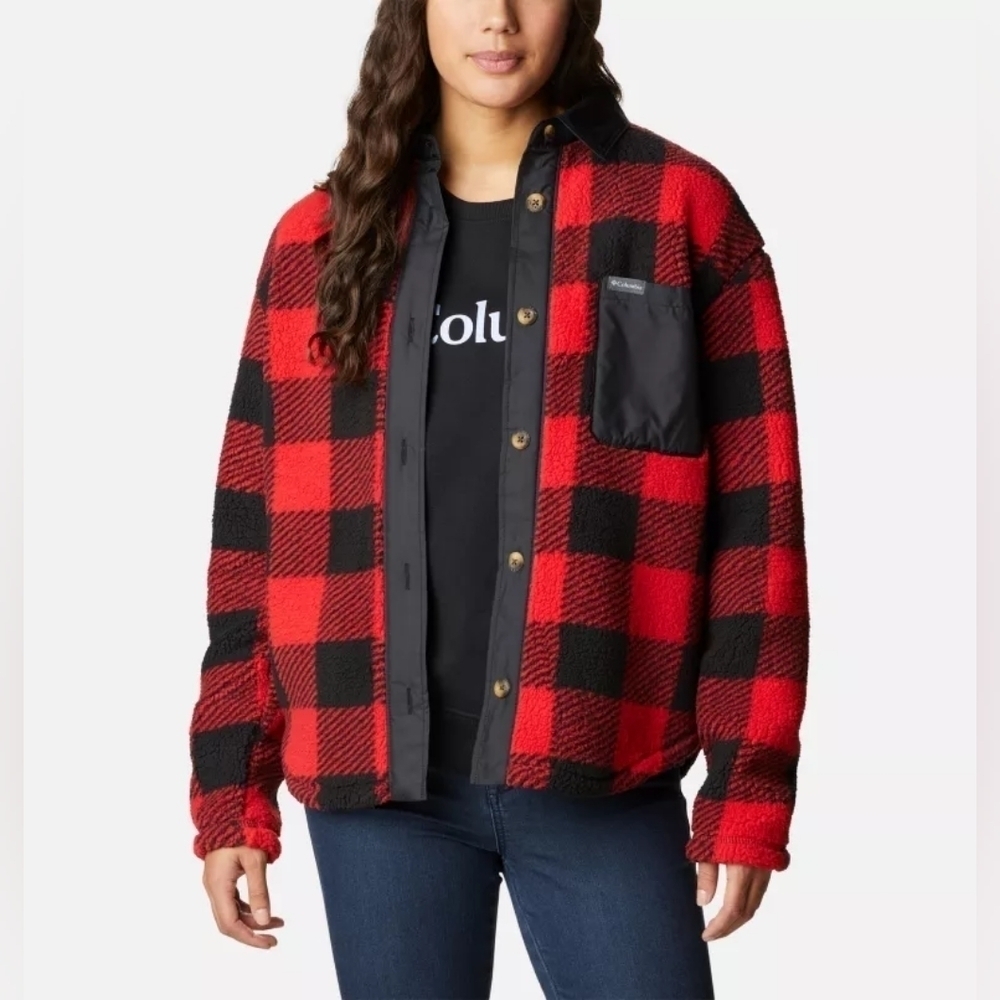 Columbia Women's West Bend Sherpa Shirt Jacket Shacket NWT size XXL